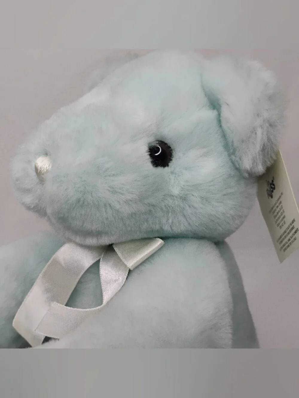 NWT Vintage Russ Berrie Baby Shower Boy's Blue Rattle Toy Plush Teddy Bear Gift